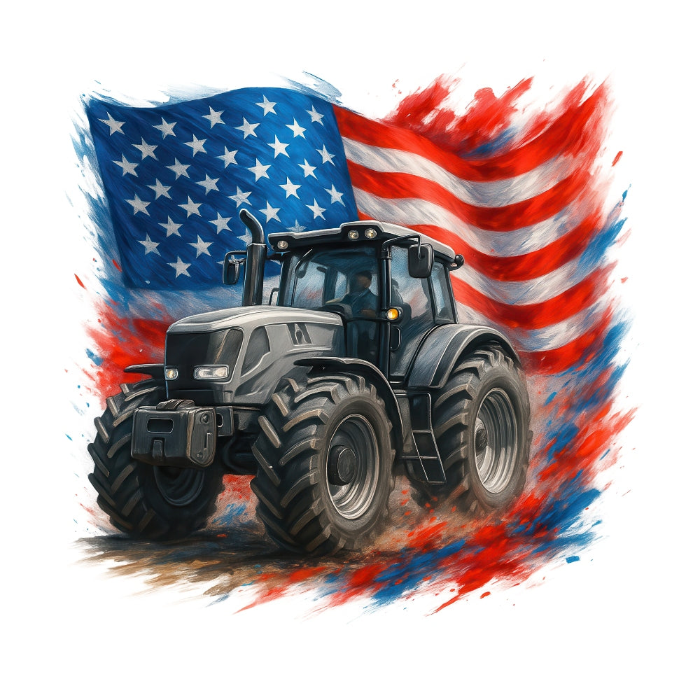Patriotic Tractor Fabric Panel 13