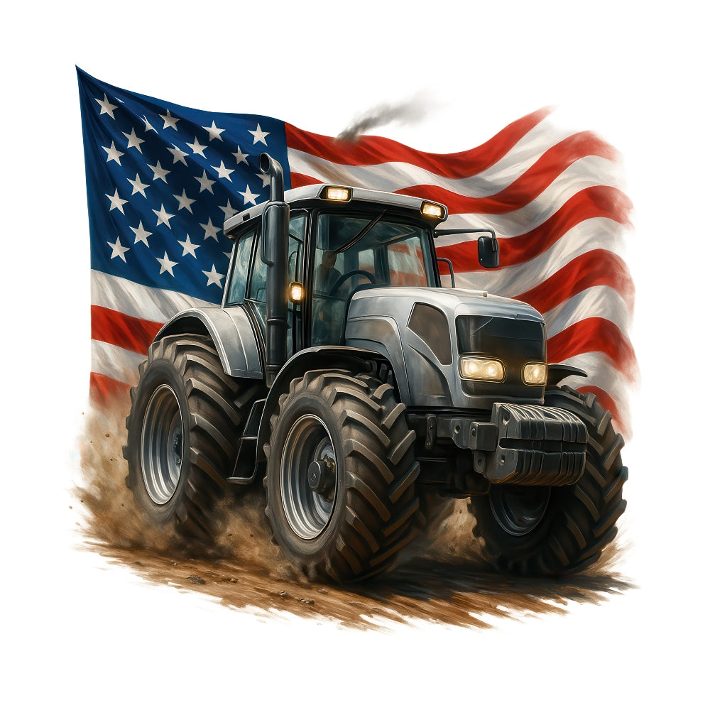 Patriotic Tractor Fabric Panel 14