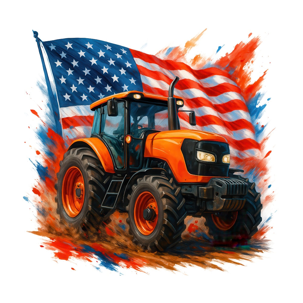 Patriotic Tractor Fabric Panel 21