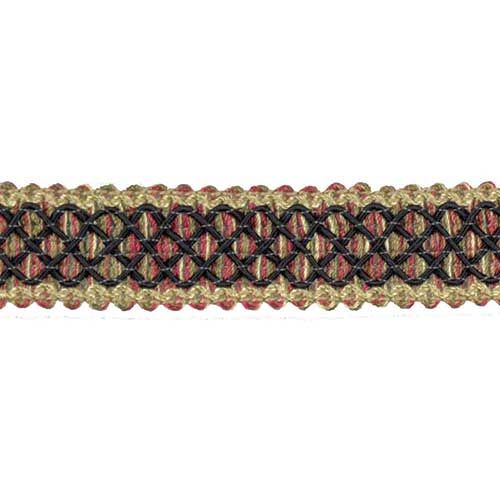Paulette Collection - 1" width BRAID (25 Yard Roll) - BR-7006-02/36 Black and Olive Green