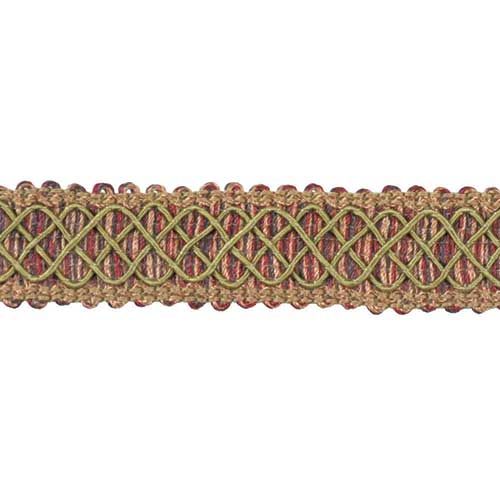 Paulette Collection - 1" width BRAID (25 Yard Roll) - BR-7006-17/09 Wine Red and Peach