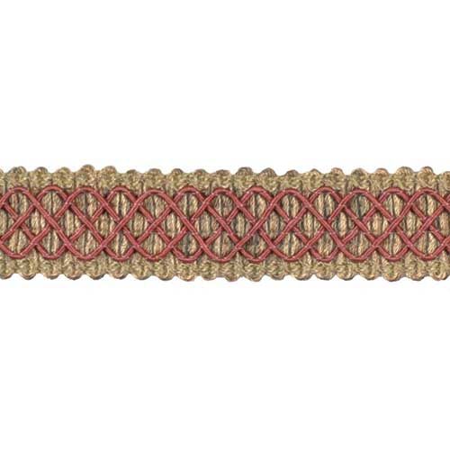 Paulette Collection - 1" width BRAID (25 Yard Roll) - BR-7006-81/17 Copper and Wine Red