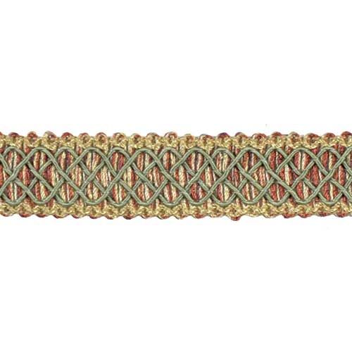 Paulette Collection - 1" width BRAID (25 Yard Roll) - BR-7006-82/17 Taupe and Wine Red