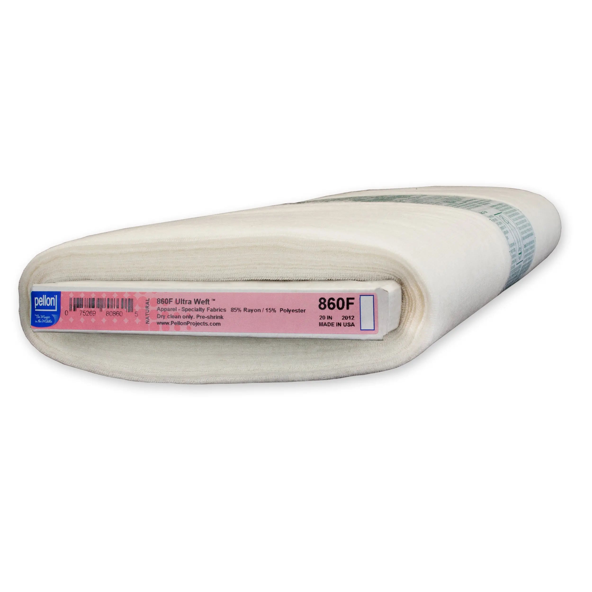 Pellon® 860F Ultra-Weft™ Fusible Interfacing 20" x 10 yards Bolt. Color: White. Pellon