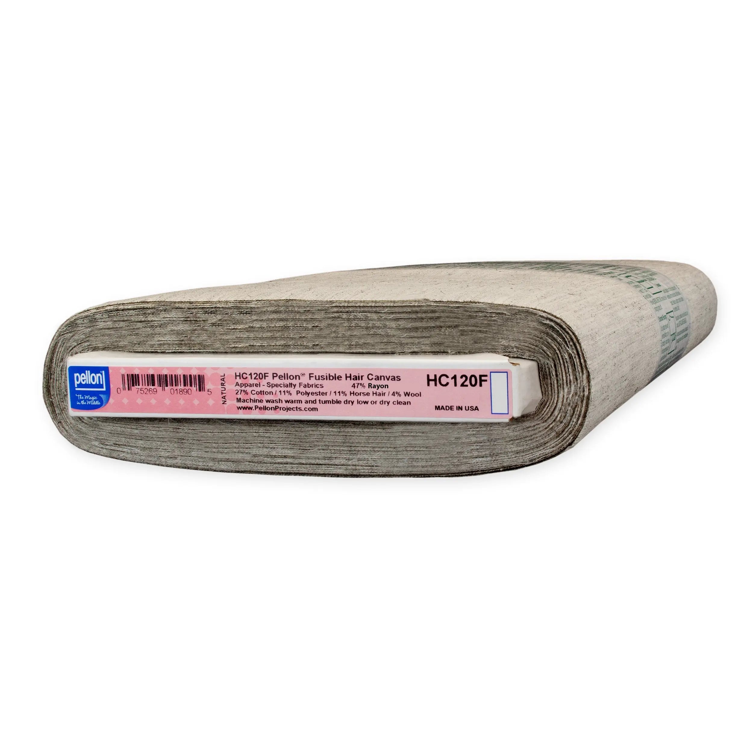 Pellon® HC120F Fusible Hair Canvas Interfacing 21" x 10 yards Bolt. Color: Natural. Pellon