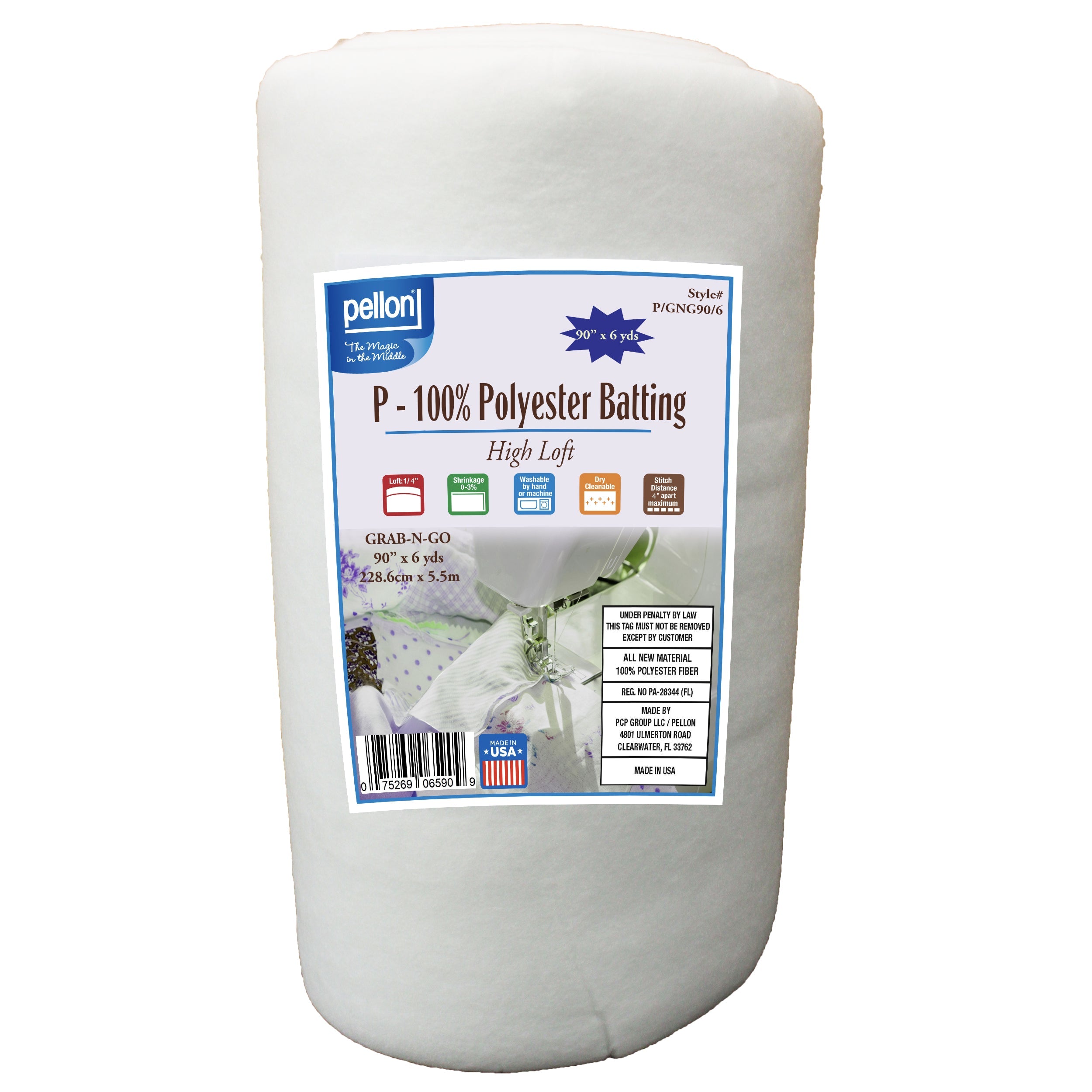 Pellon® Polyester Batting 90" x 6 yards.