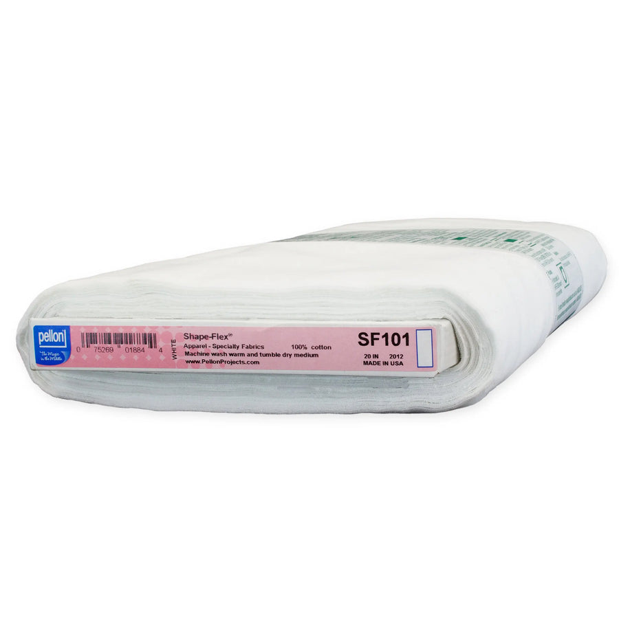 Pellon® SF101 Shape-Flex® Cotton Woven Fusible Interfacing 20" x 10 yards Bolt. Color: White. Pellon