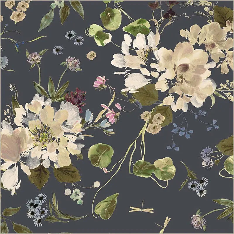 Peony Garden Indigo Wideback Cotton Fabric Per Yard Windham Fabrics