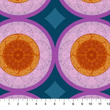 Perennial Borders Doily in Amber AMT138-82L Cotton 44"/45" Fabric Per Yard Northcott