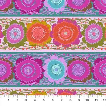Perennial Borders Line Dance in Bouquet AMT135-82V Cotton 44"/45" Fabric Per Yard Northcott