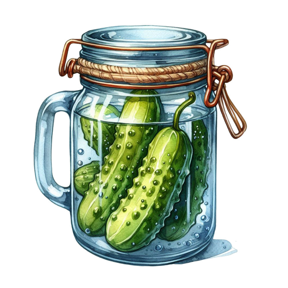 Pickle in a Glass Jar Fabric Panel 9 QuiltingFabricPanels