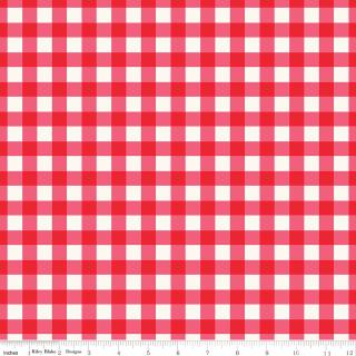 Picnic Florals Gingham Red 108 inch wideback quilt backing fabric 3-yard package by My Mind's Eye for Riley Blake Designs