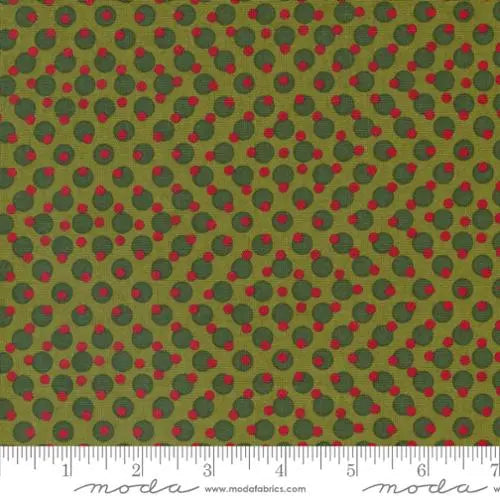 Pine Valley Mistletoe Green Geometric Dots 44"/45" Fabric Per Yard Moda Fabrics & Supplies