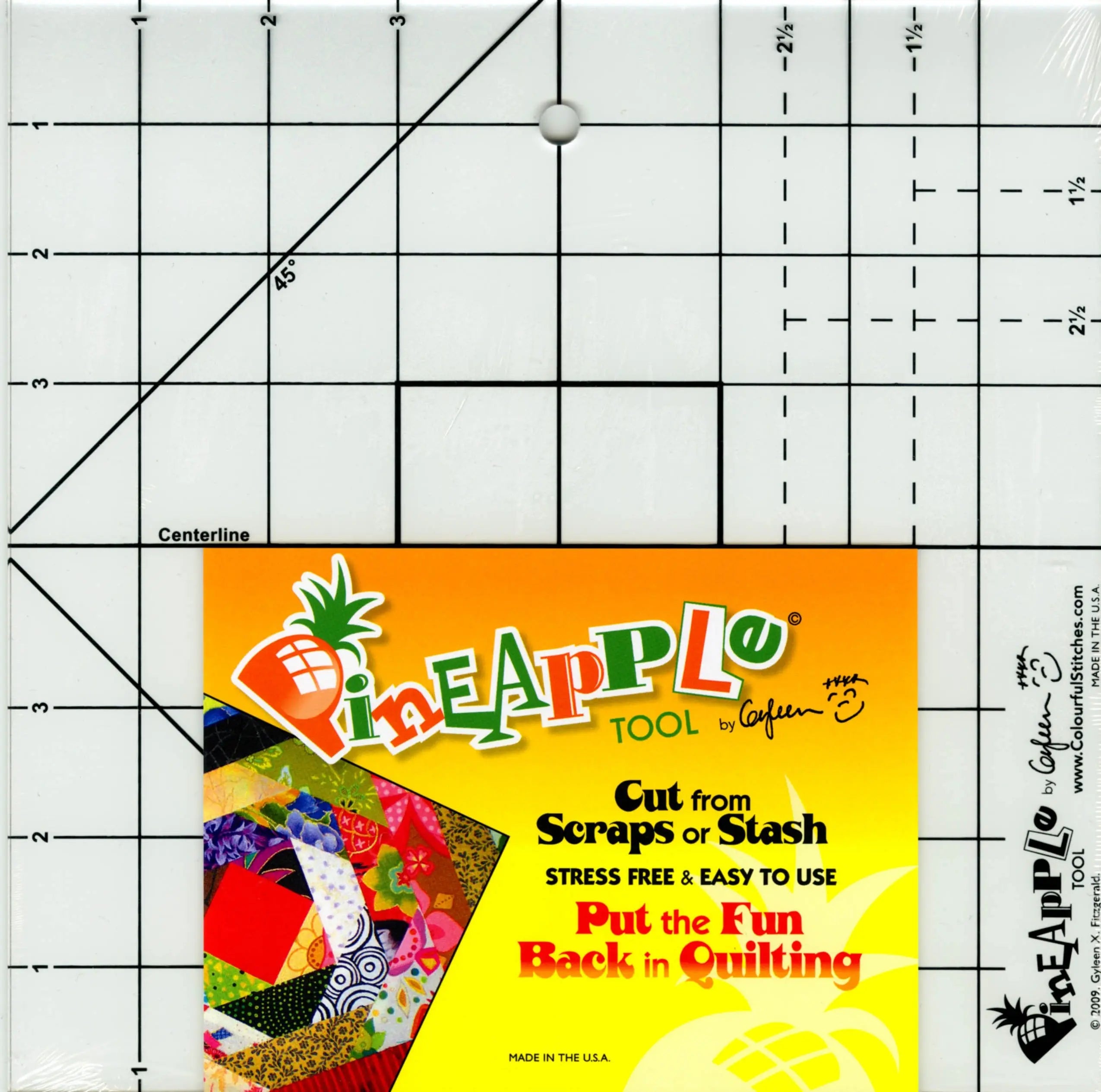 Pineapple Tool Ruler 8.5in x 8.5in - Linda's Electric Quilters