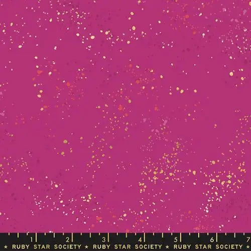 Pink Berry Speckled Metallic Cotton Wideback Fabric ( 1 3/8 yard pack ) - Linda's Electric Quilters