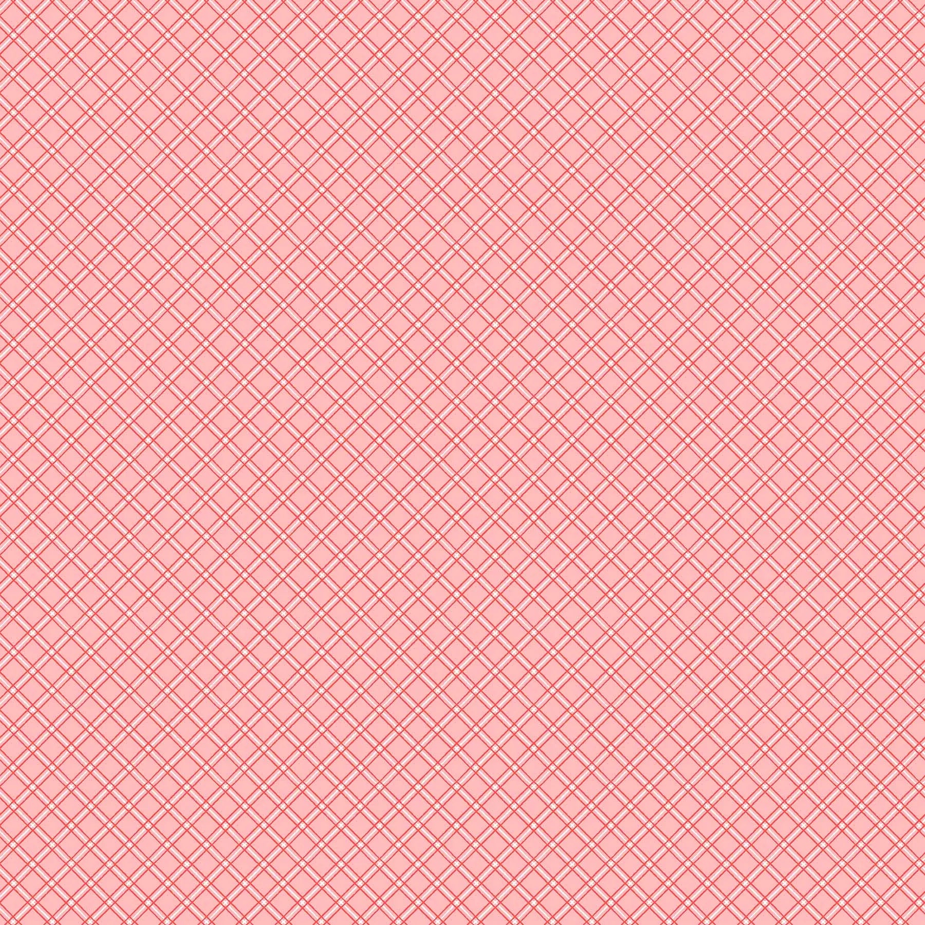 Pink Candy Stripe Plaid Cotton Fabric per yard - Linda's Electric Quilters