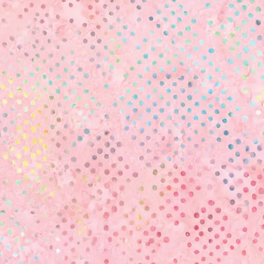 Pink Coral Diamond Dots Cotton 44"/45" Fabric Per Yard Benartex Inc