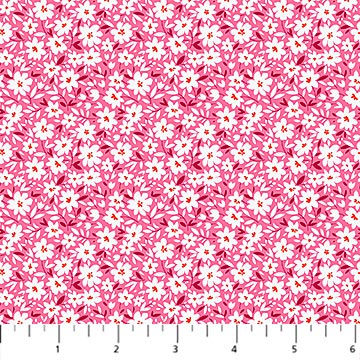Pink Daisies Pocket Posies Cotton 44"/45" Fabric Per Yard