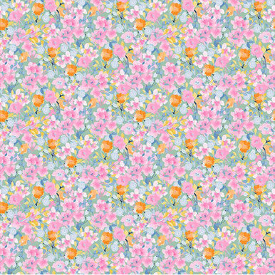 Pink Digital Margy Lovelies 44"/45" Cotton Fabric Per Yard