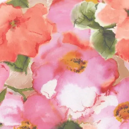 Pink Flower Wash Cotton Wideback Fabric per yard - Linda's Electric Quilters