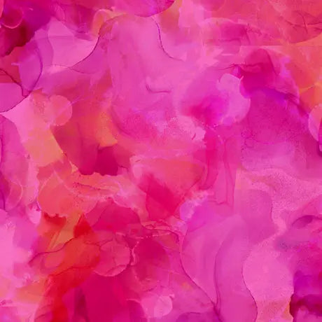 Pink Fuchsia Aura Watercolor Blender Wideback Cotton Fabric per yard Quilting Treasures Fabric