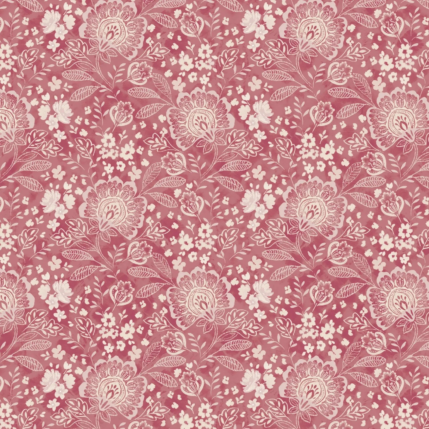 Pink Jacobean Allover Elizabeth Fabric Per Yard EE Schenck Co