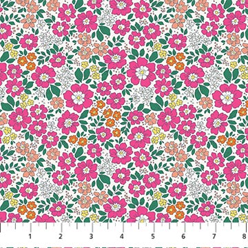 Pink Meadow Pocket Posies Cotton 44"/45" Fabric Per Yard