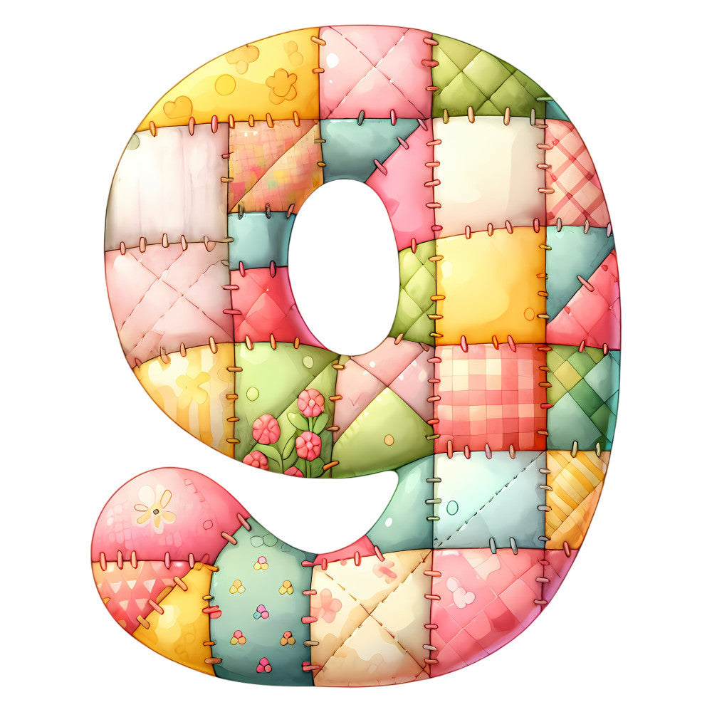 Pink Patchwork Alphabet Fabric Panel 17