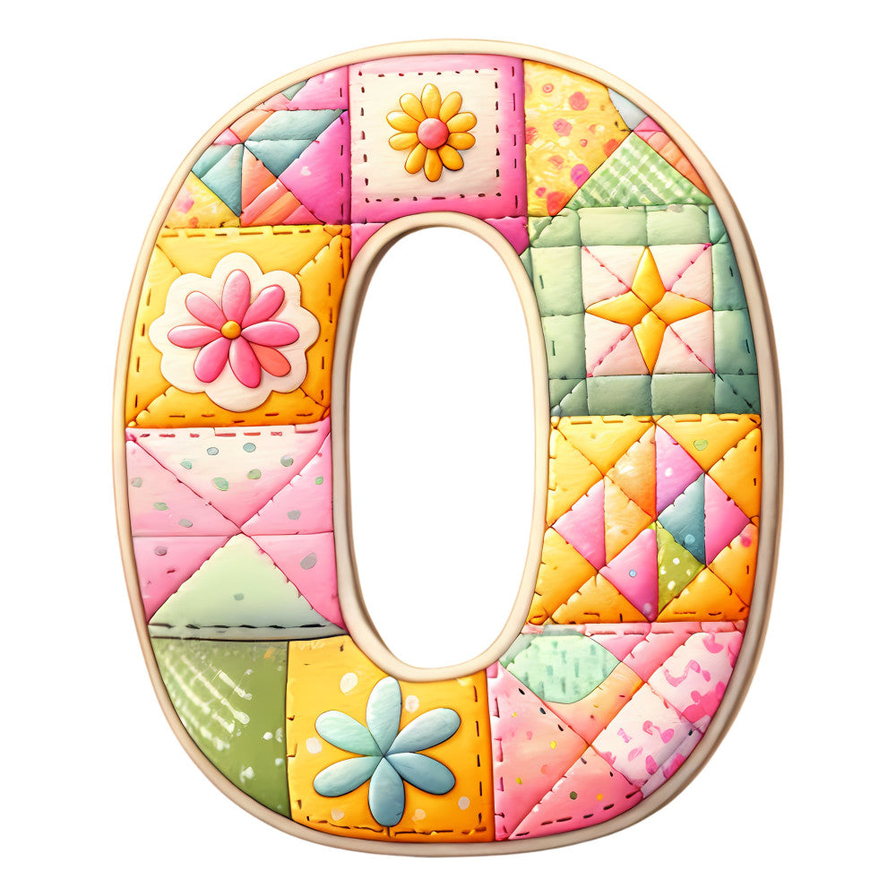 Pink Patchwork Alphabet Fabric Panel 26