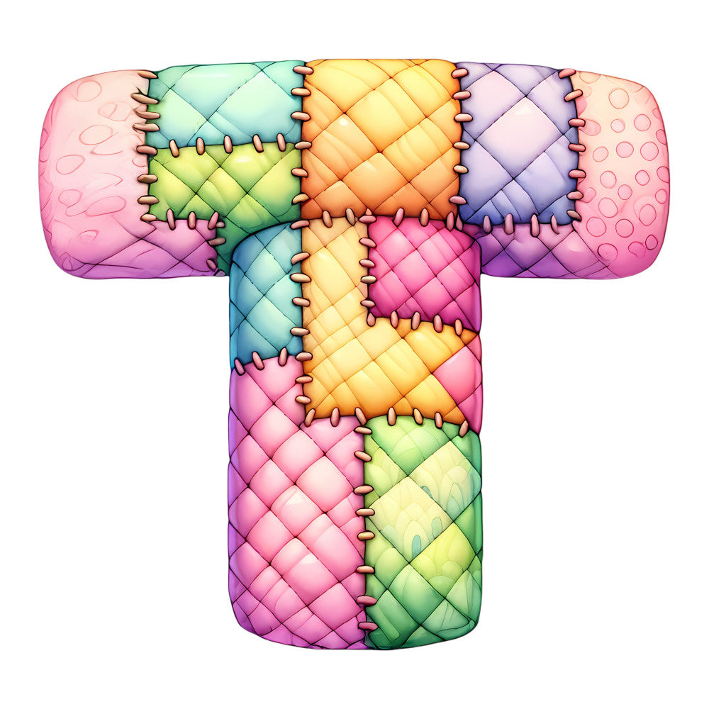 Pink Patchwork Alphabet Fabric Panel 31