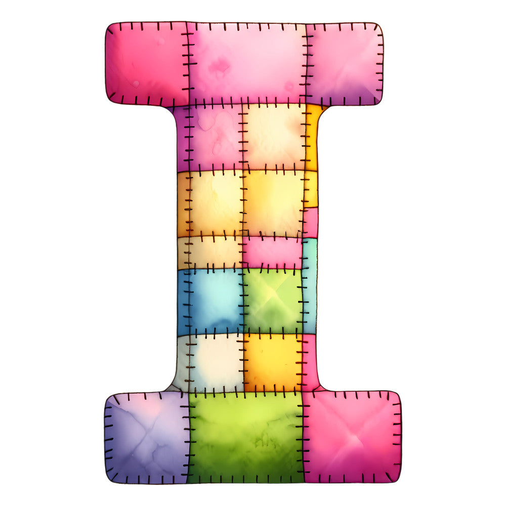 Pink Patchwork Alphabet Fabric Panel 46