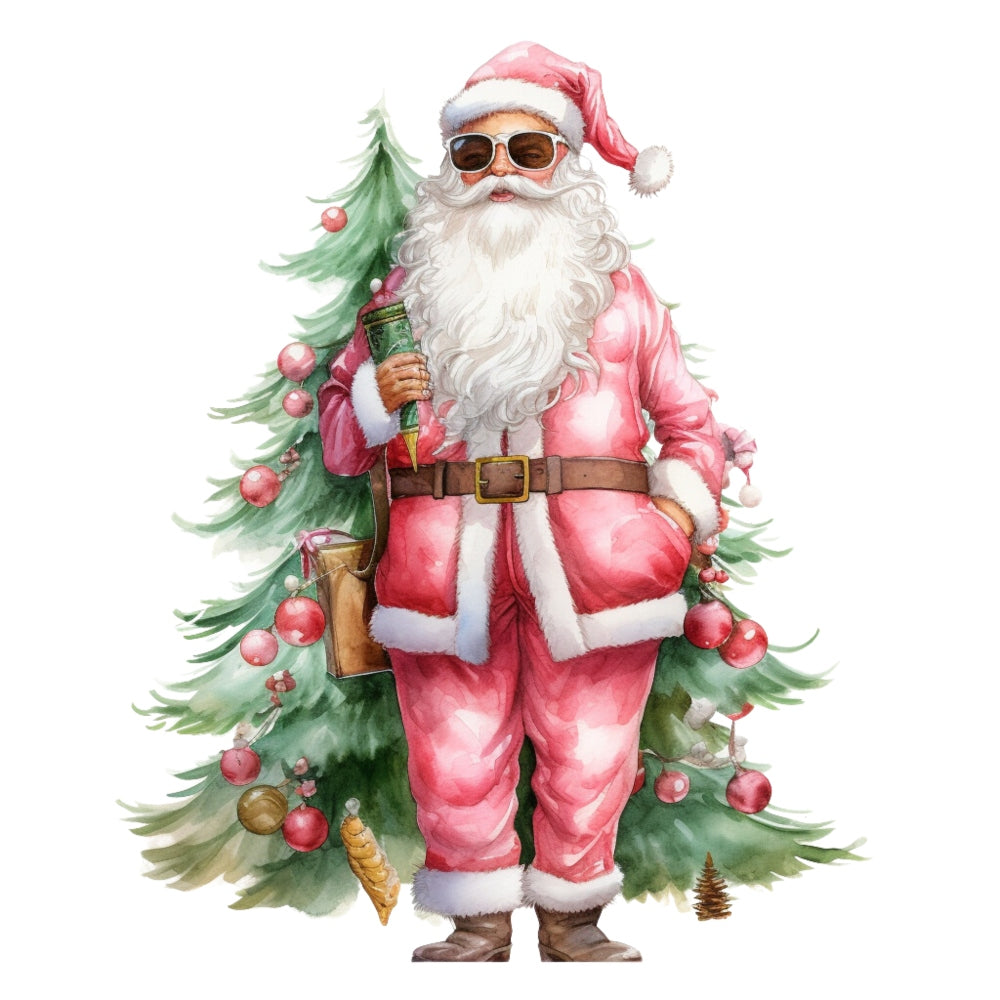 Pink Santa Claus Fabric Panel 10