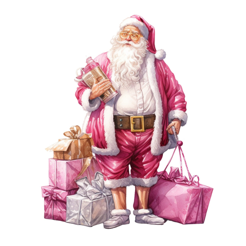Pink Santa Claus Fabric Panel 4