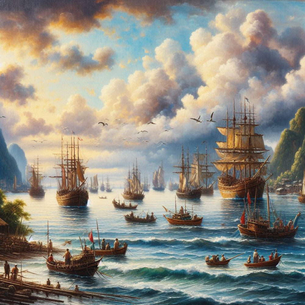 Pirate Ship Battle Fabric Panel 1 QuiltingFabricPanels