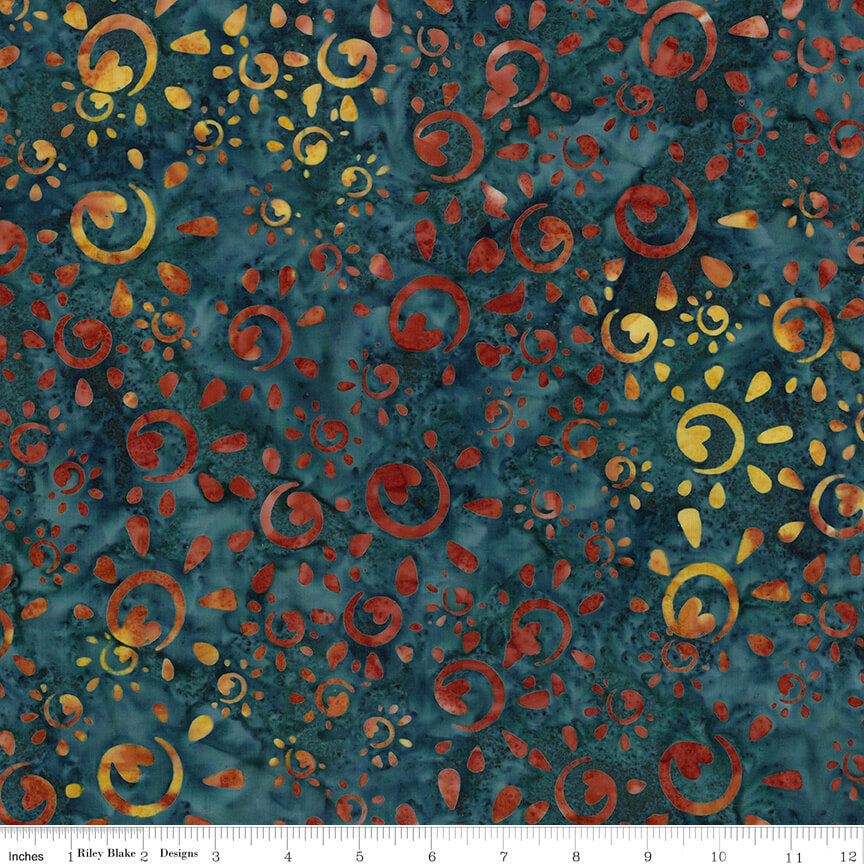Riley Blake Western Reflections Batiks spilled tea hand-dyed batik by the yard