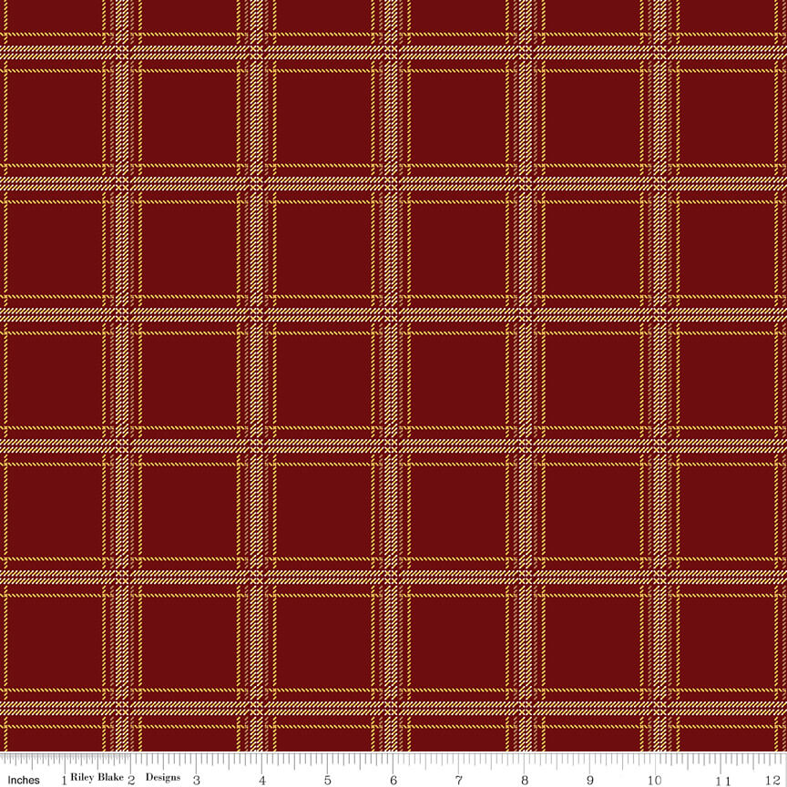 Plaid-Venture Club - Hunter - Mahogany 44"/45" Fabric Per Yard
