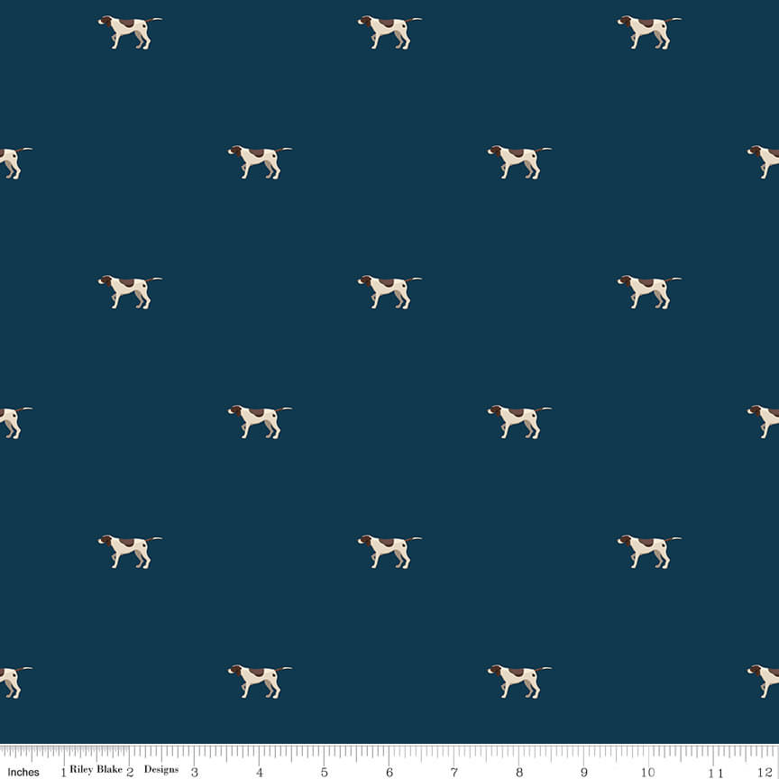 Riley Blake Plaid-Venture Club pointers navy quilting cotton by the yard