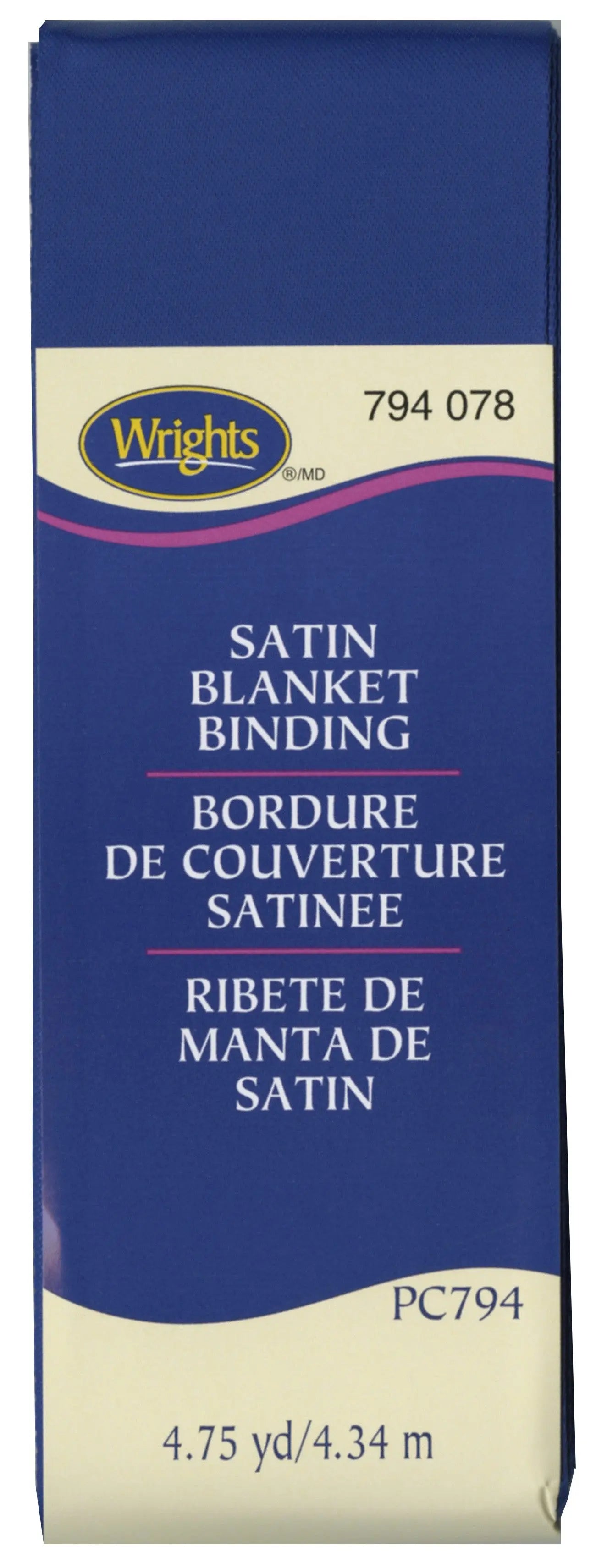 Poly Blanket Binding 4.75yd  Yale Blue Checker Distributor