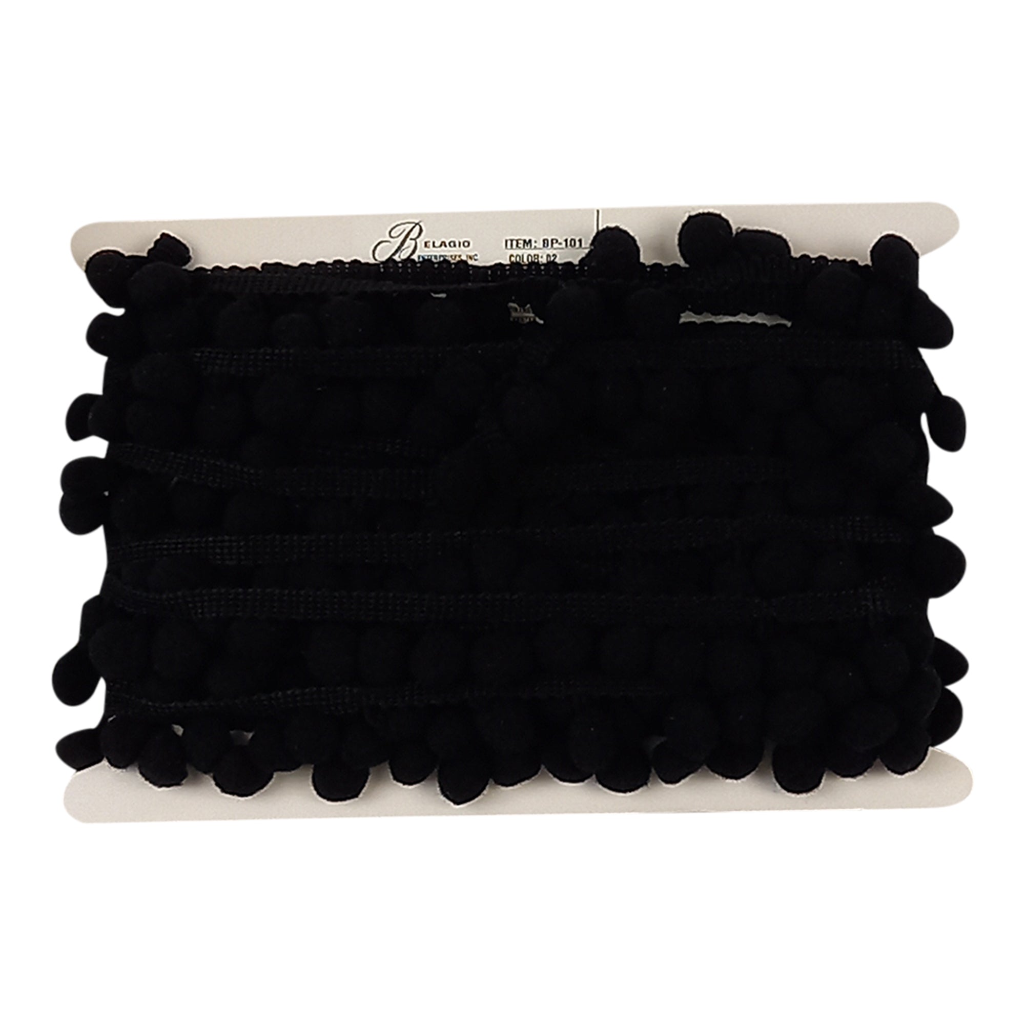 Pom Pom Collection - 5/8" width X 10 Yards Roll in Black