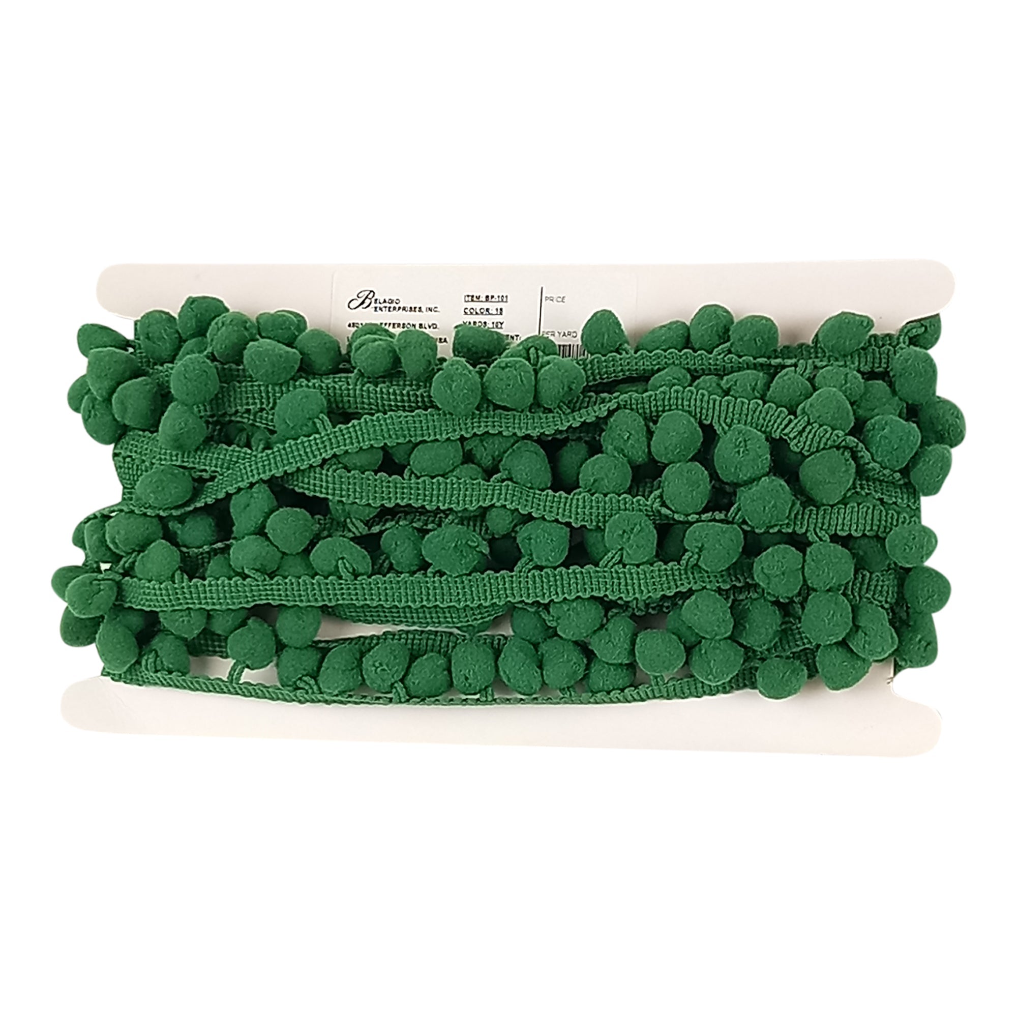 Pom Pom Collection - 5/8" width X 10 Yards in Emerald Green