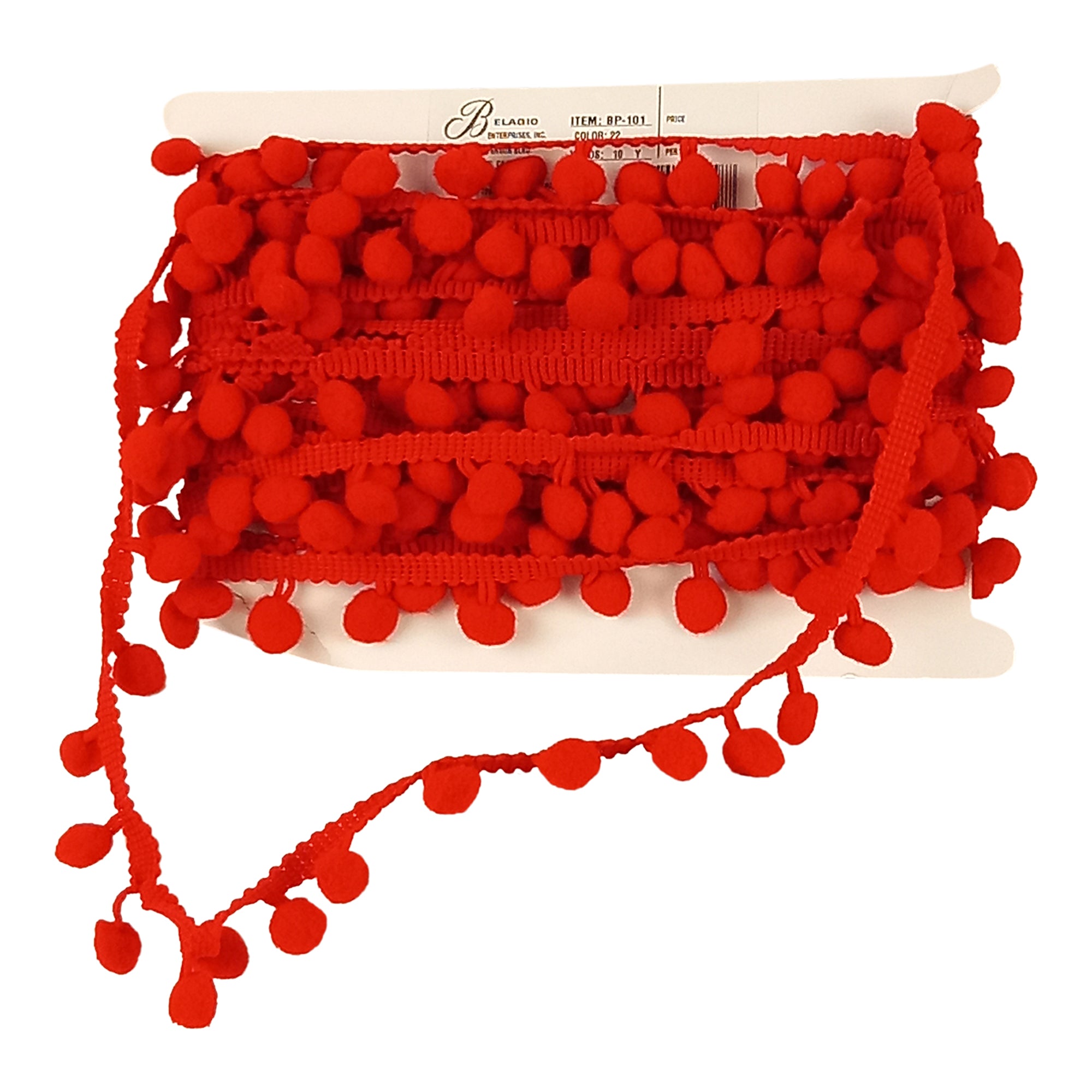 Pom Pom Collection -5/8" width X 10 Yards in Red