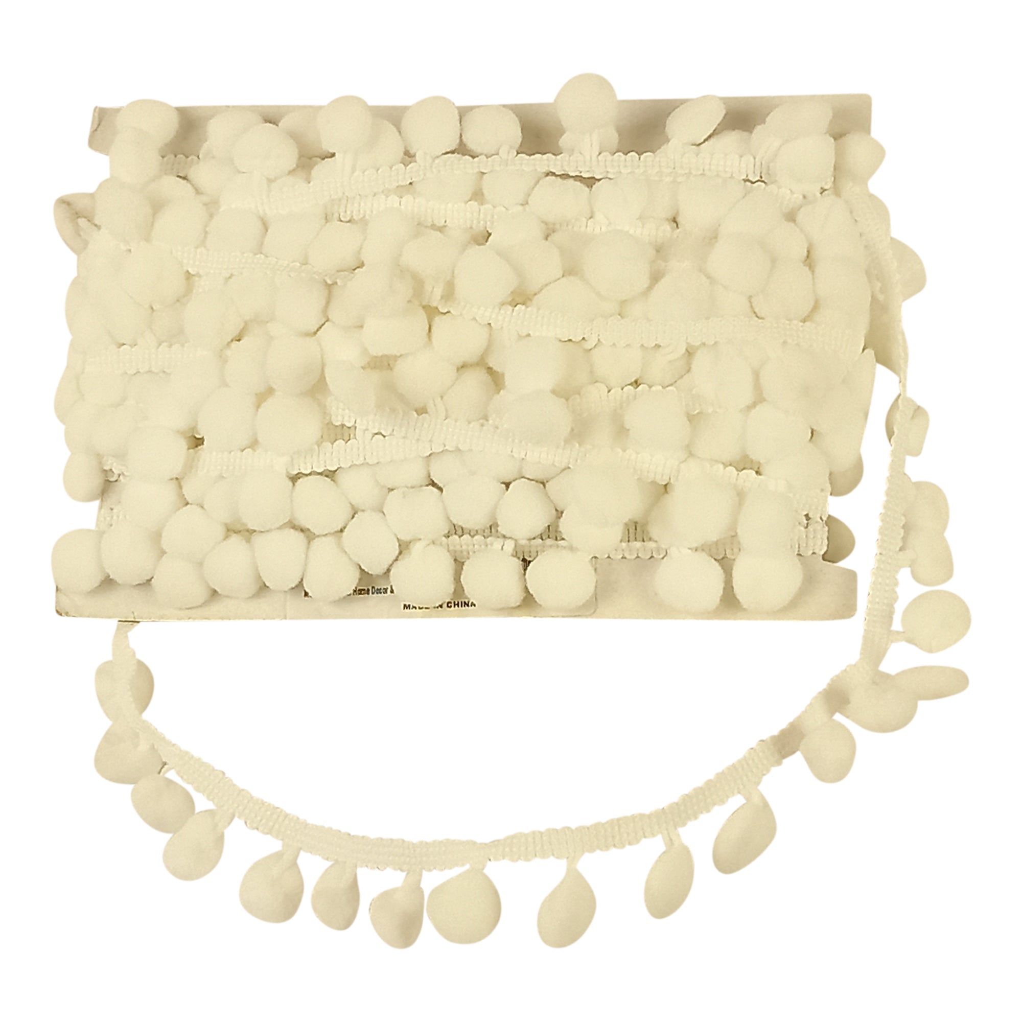 Pom Pom Collection - 5/8" width X 10 Yards in White