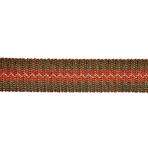Pompeii Collection - 1 1/2" width BRAID (25 Yard Roll) - BR-7094-88/25 Brick and Hunter Green
