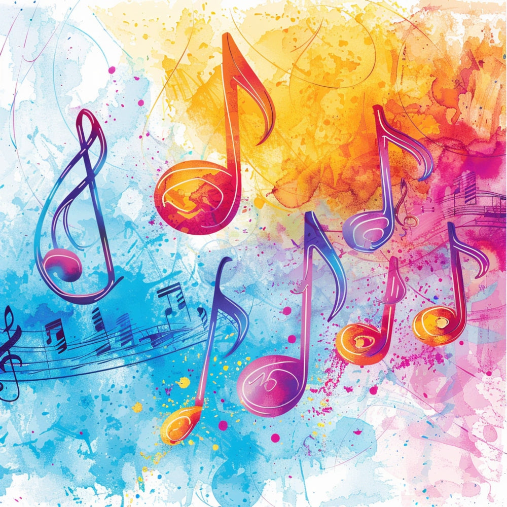 Pop Art Music Notes Fabric Panel 3