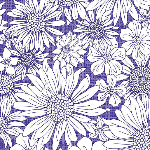 Porch Swing - Upsy Daisy - Purple 44" / 45" Fabric Per Yard