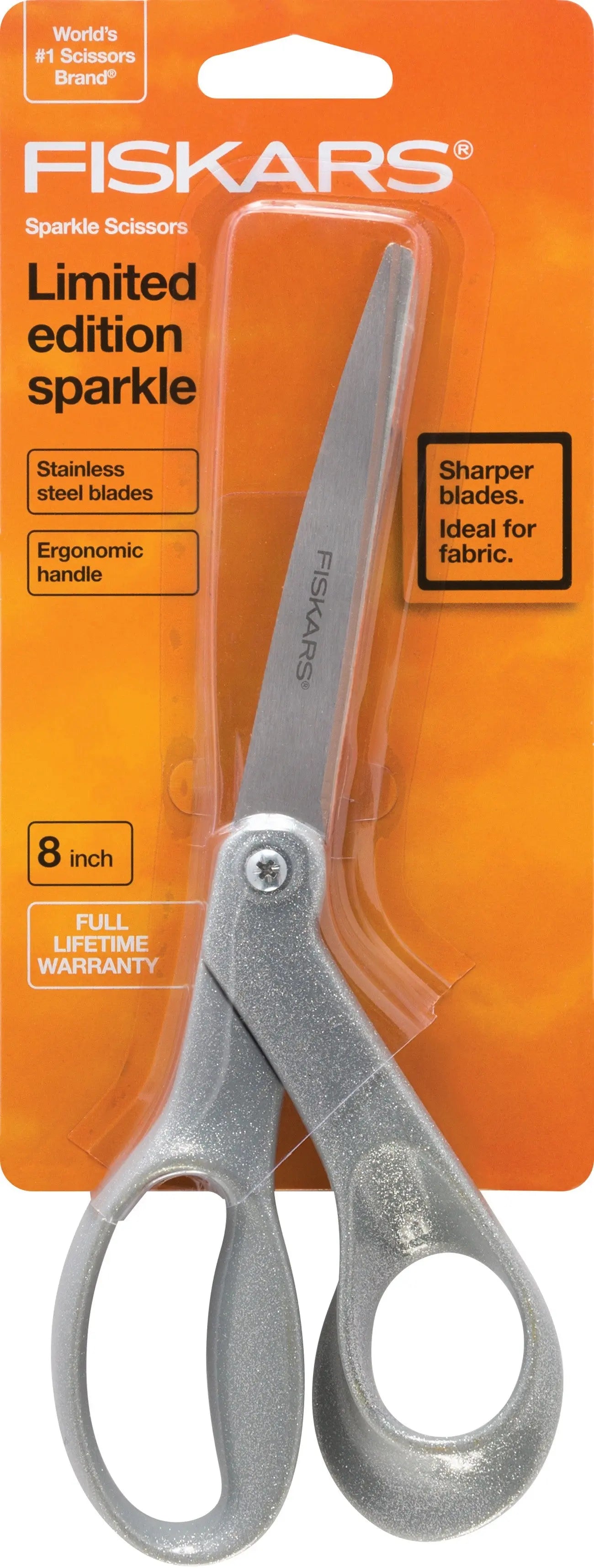 Premier 8in Bent Sparkle Scissors Silver - Linda's Electric Quilters