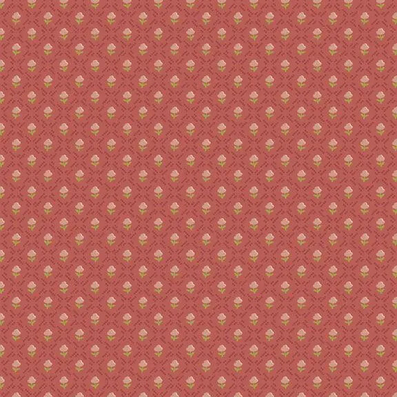 Primrose Prints - Geo Tulip - Red 44" / 45" Fabric Per Yard The Fabric Company