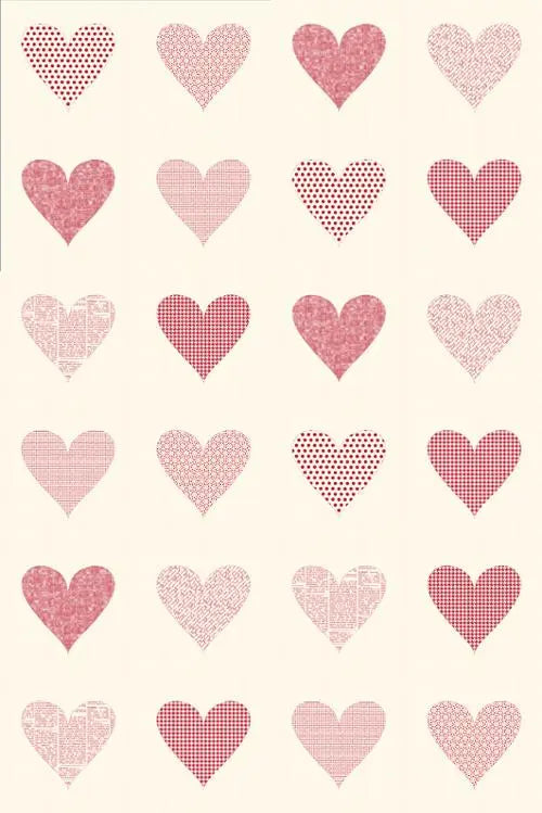Printworks Flirt Unbleached Red Hearts Moda Digital Panel United Notions