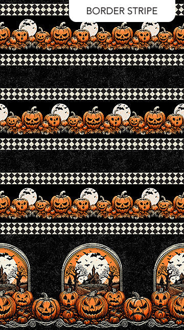 Pumpkin Patch Halloween 44"/45" Cotton Fabric Per Yard