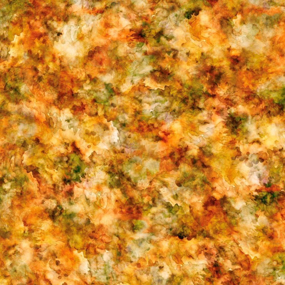 Pumpkin Spice Quilt Backing - Water Color 108" Wide Cotton Fabric Per Yard